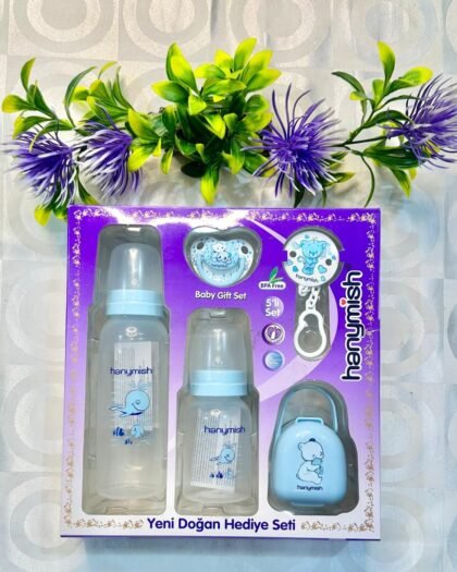 Coffret Naissance Bébé – Set 5 Pièces Biberons & Accessoires Hanımış (Incassables)
