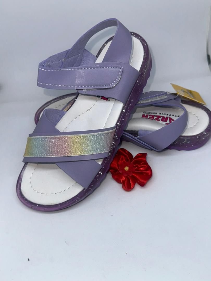 Sandales Fille Violettes – Arc-en-ciel Pailleté & Semelle Souple