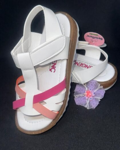 Sandales Fille Été – Croisées Rose & Corail